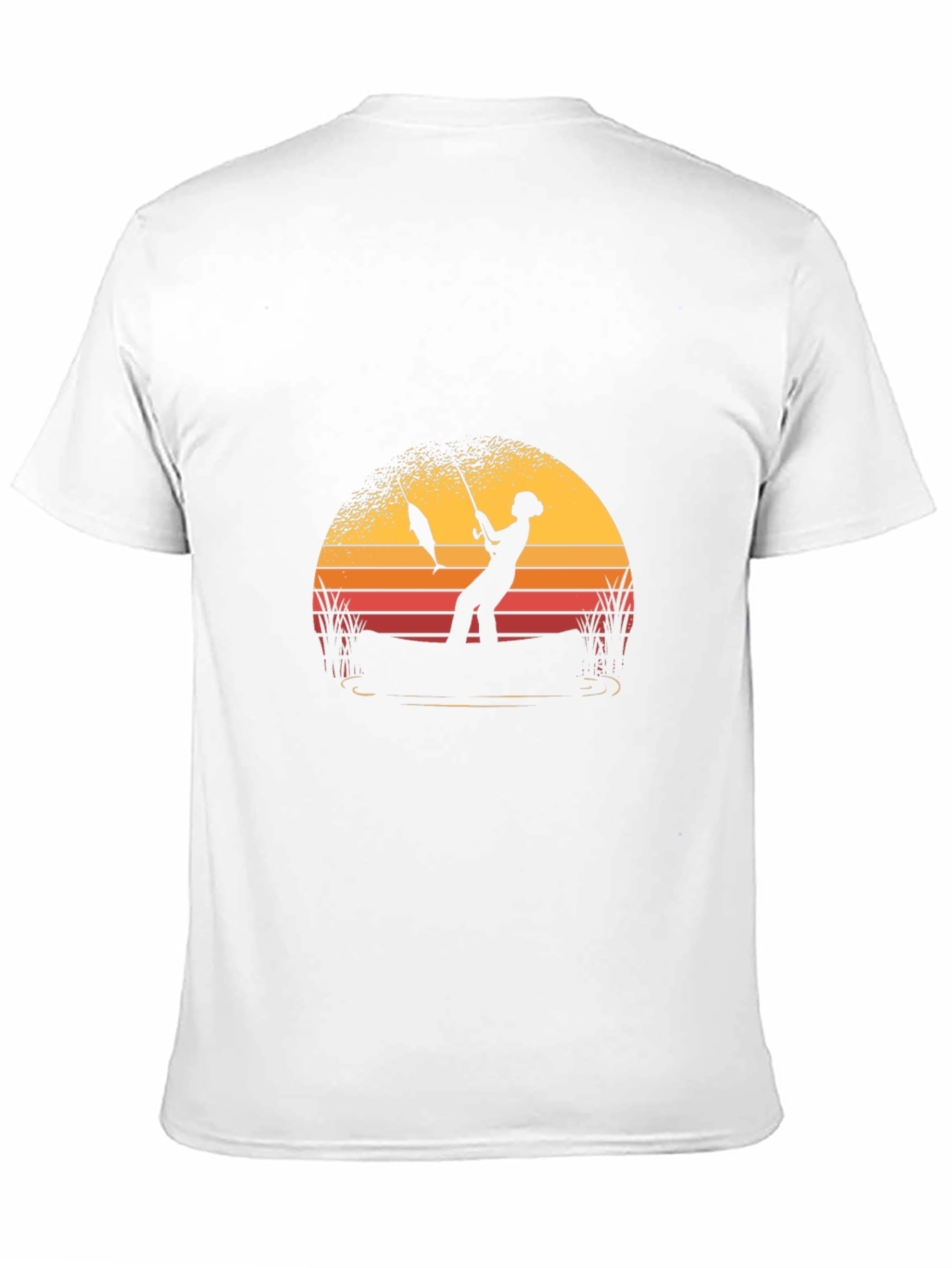 Fisherman Sunset Graphic T-Shirt - Black
