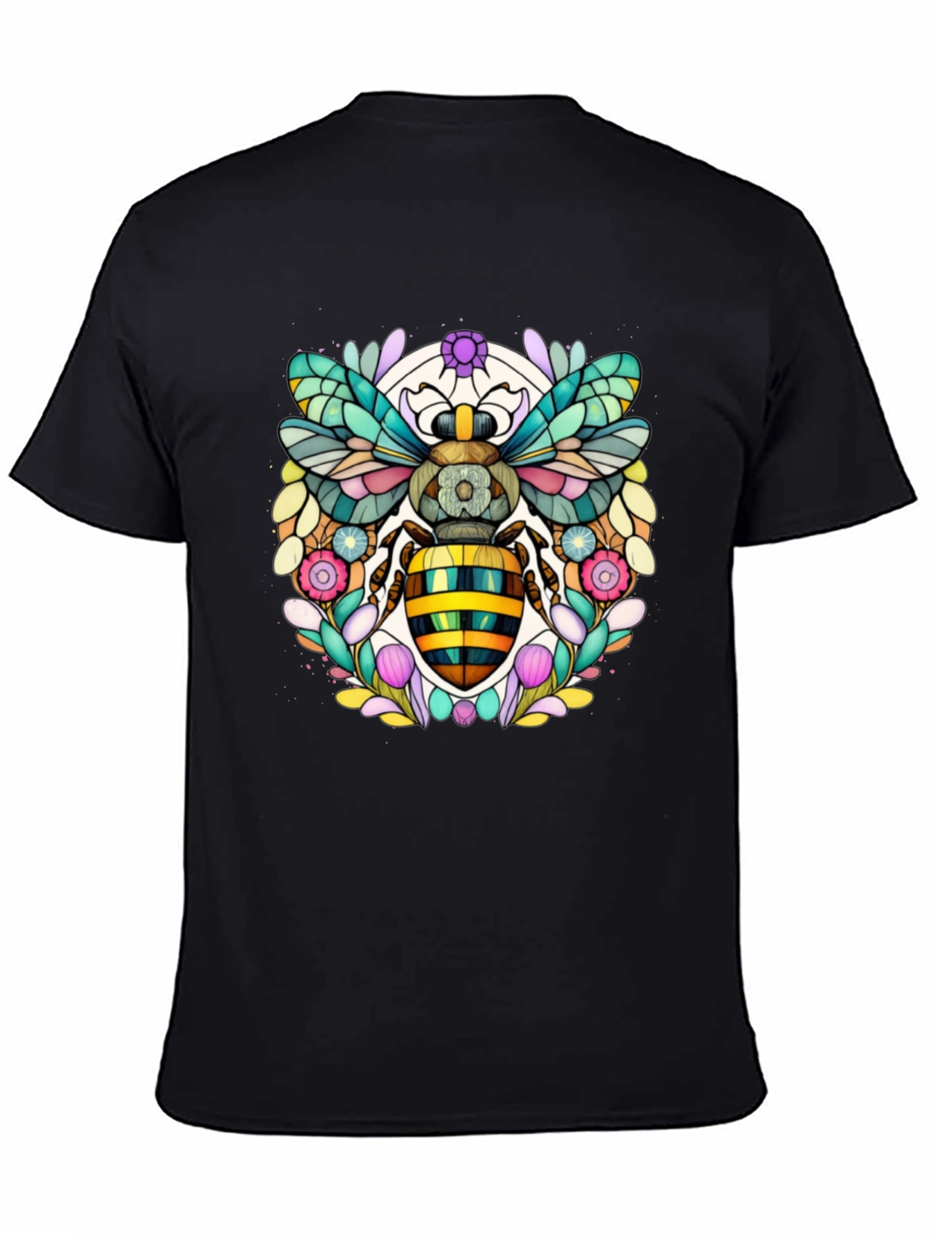 Geometric Bee Graphic Tee - Modern Insect Art