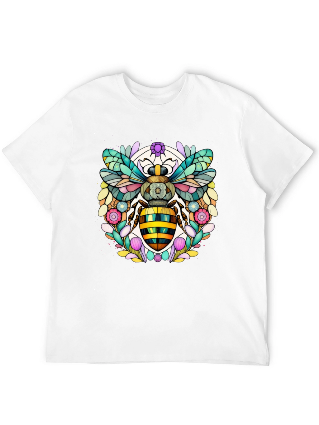 Geometric Bee Graphic Tee - Modern Insect Art