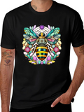 Geometric Bee Graphic Tee - Modern Insect Art
