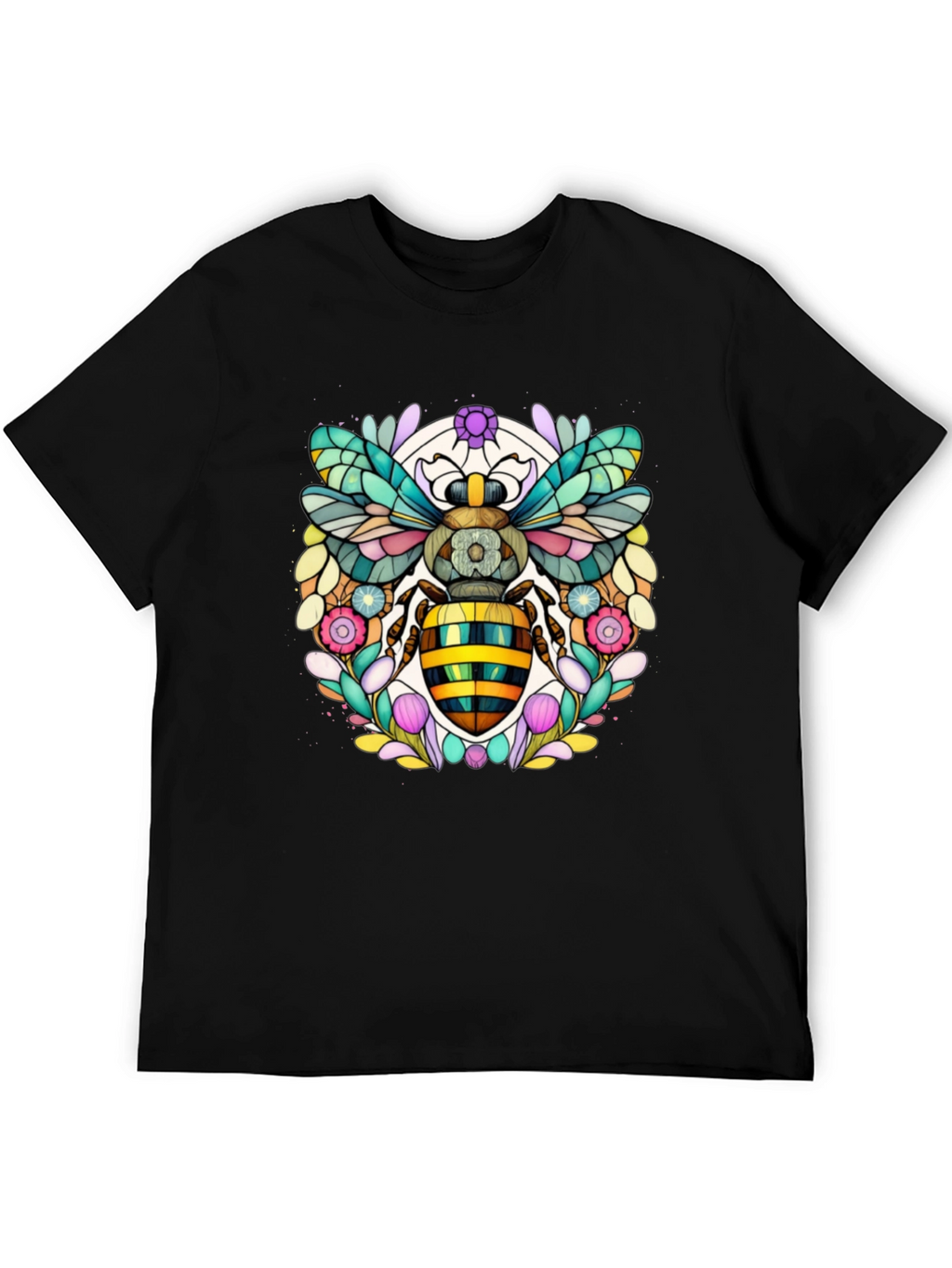 Geometric Bee Graphic Tee - Modern Insect Art