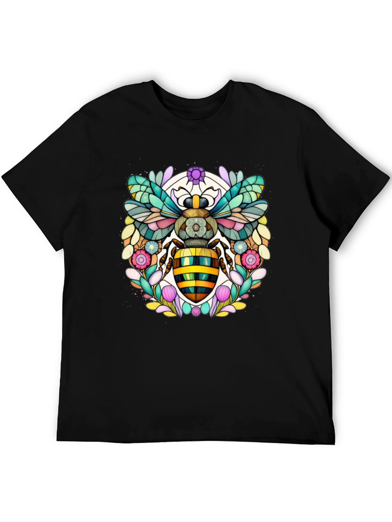 Geometric Bee Graphic Tee - Modern Insect Art