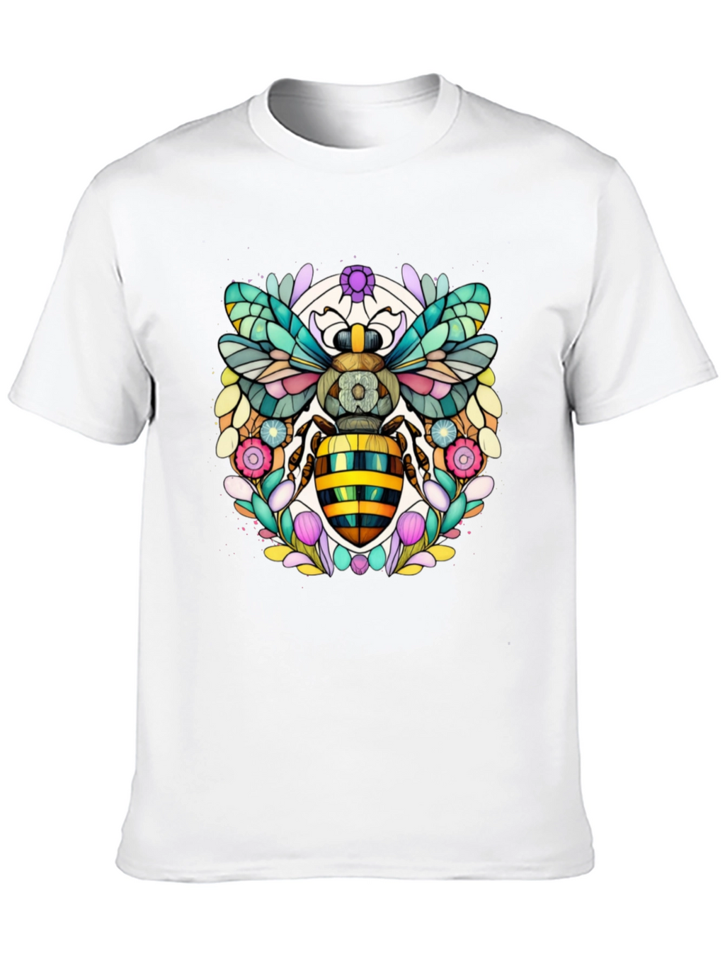Geometric Bee Graphic Tee - Modern Insect Art