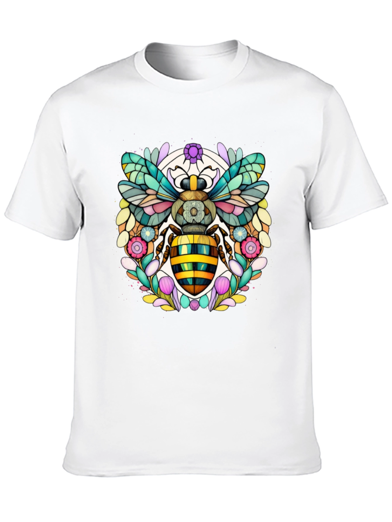 Geometric Bee Graphic Tee - Modern Insect Art