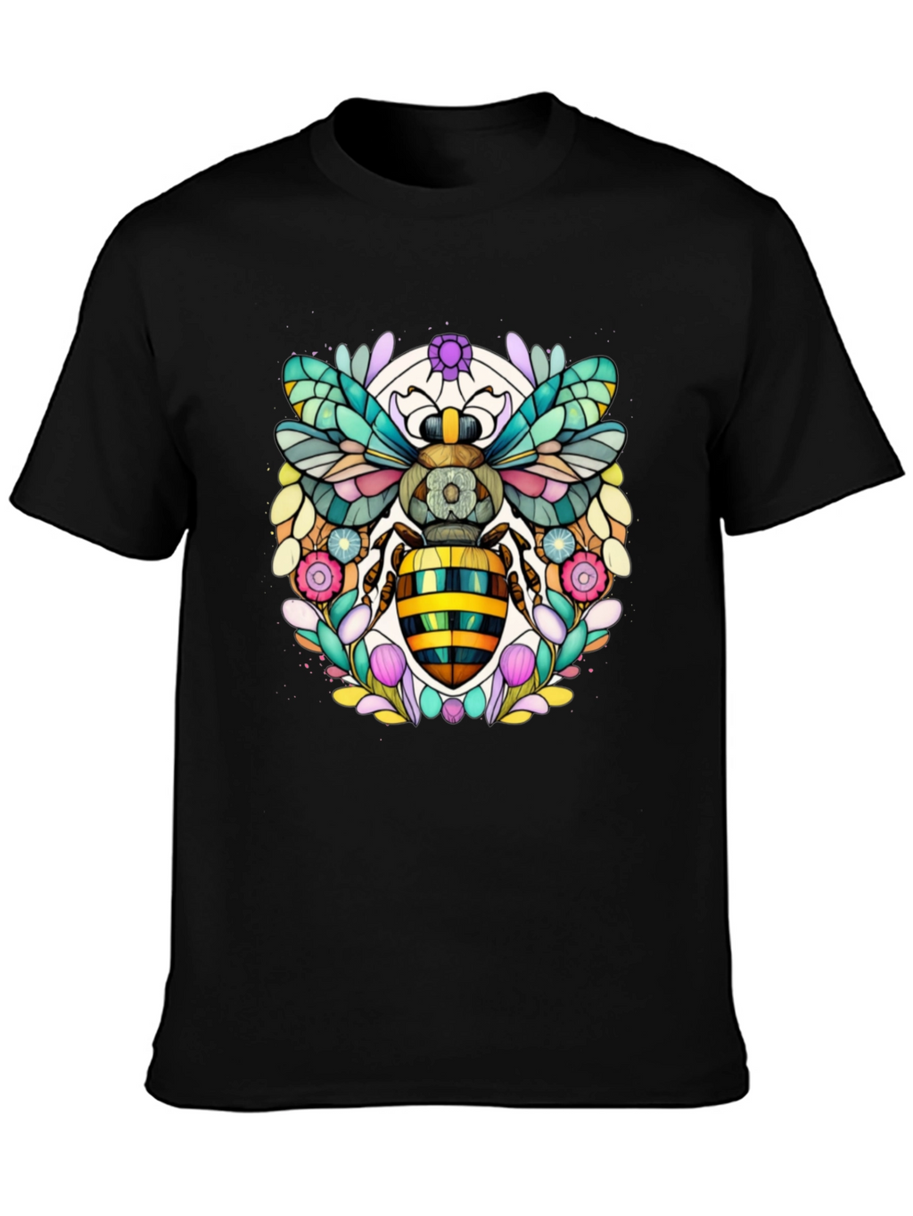 Geometric Bee Graphic Tee - Modern Insect Art