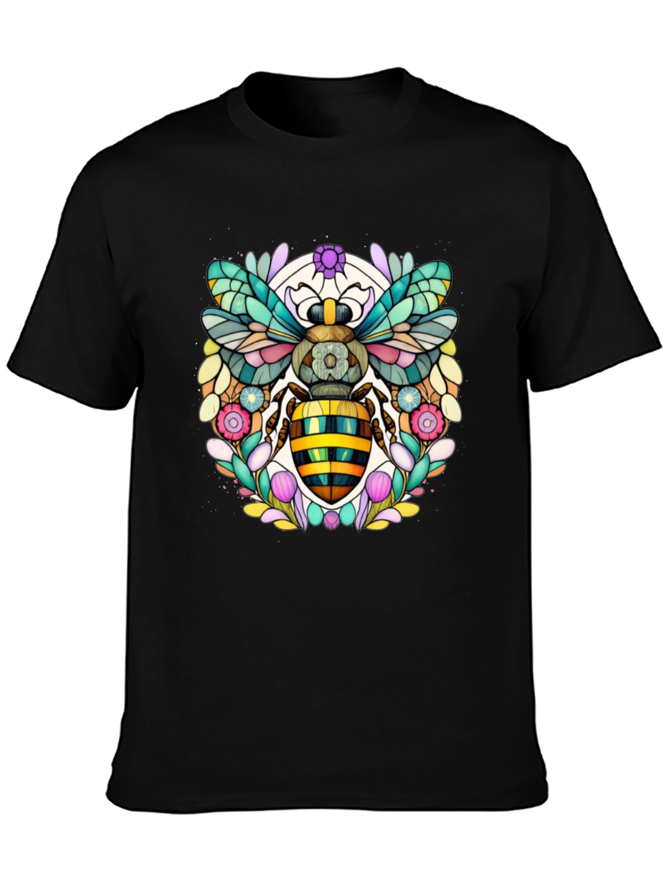 Geometric Bee Graphic Tee - Modern Insect Art