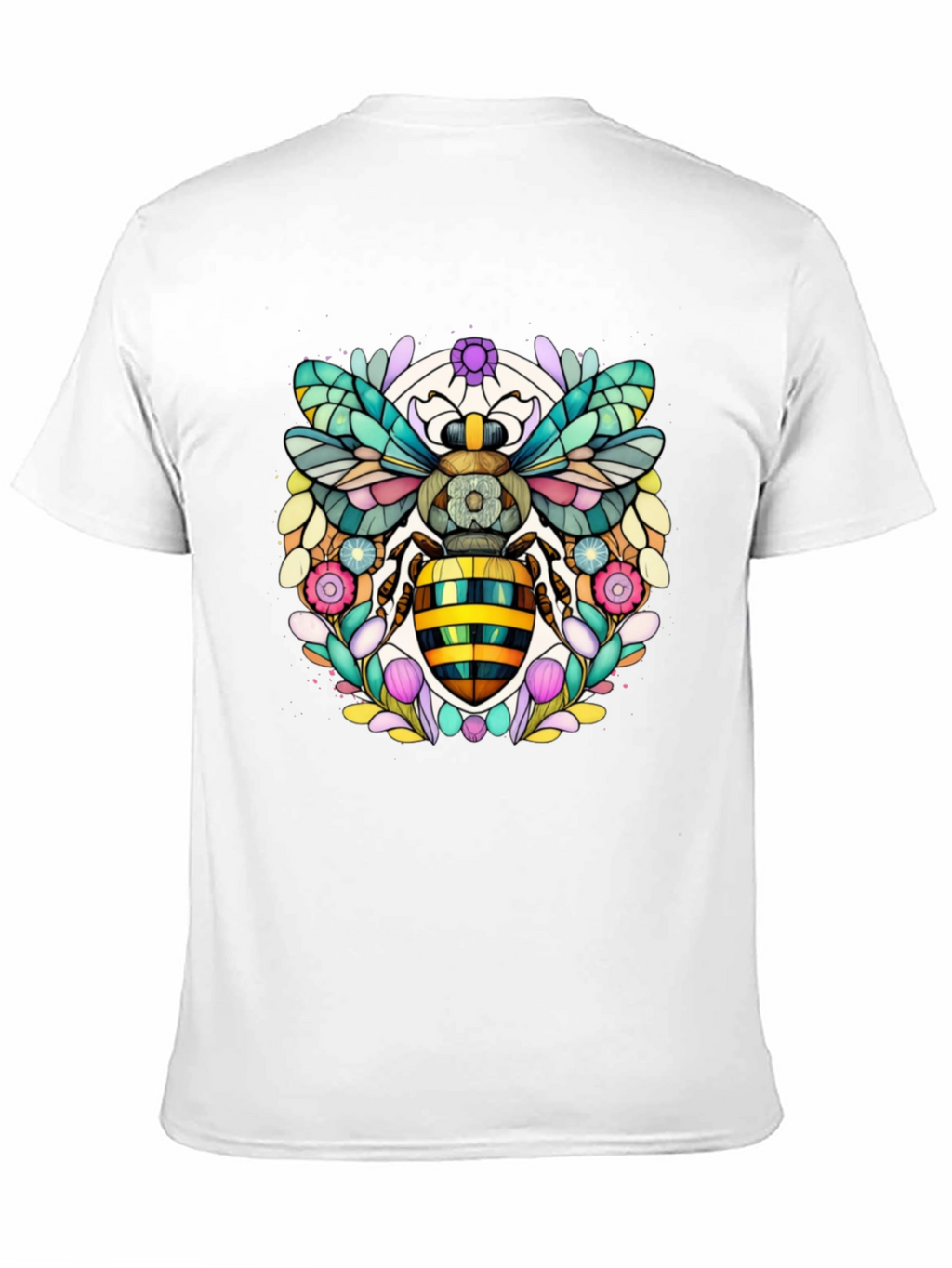 Geometric Bee Graphic Tee - Modern Insect Art