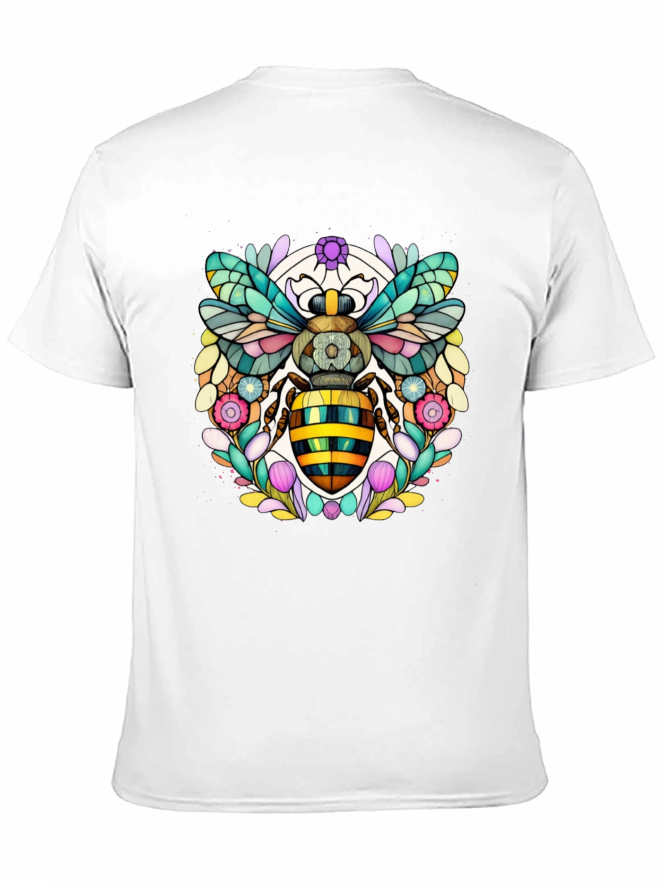 Geometric Bee Graphic Tee - Modern Insect Art