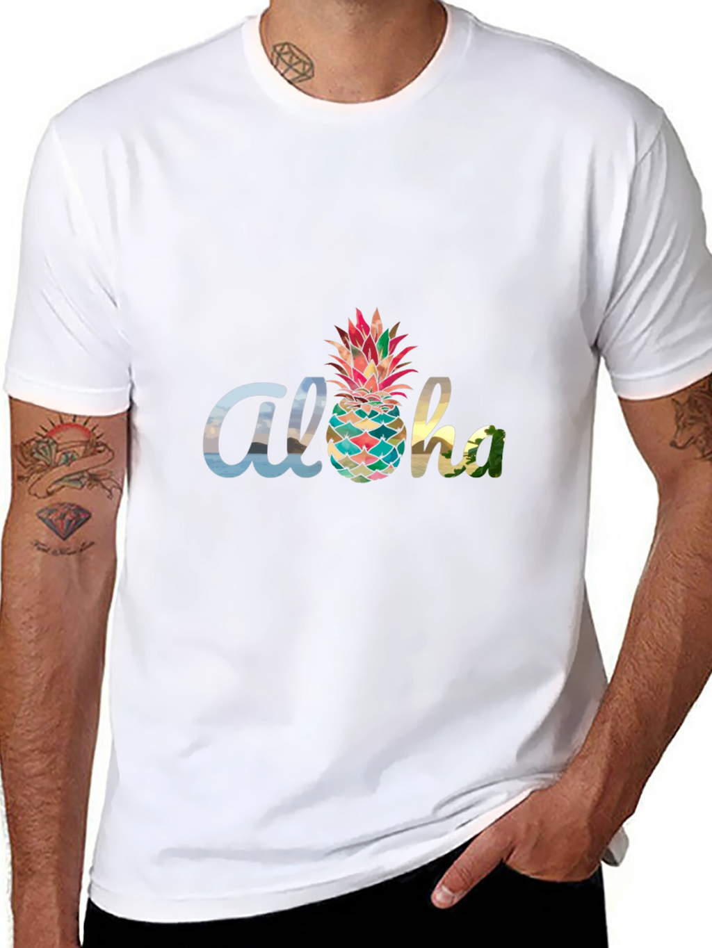Aloha Pineapple Graphic T-Shirt - Tropical Vibes