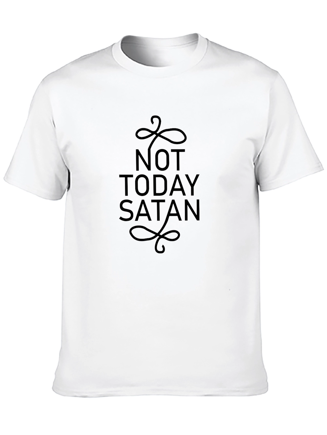Not Today Satan T-Shirt Black Tee Graphic Print