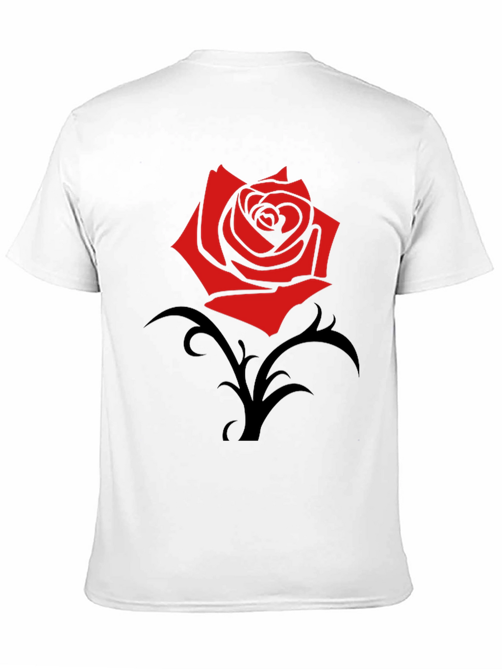 Red Rose Graphic Black T-Shirt - Trendy Casual Wear