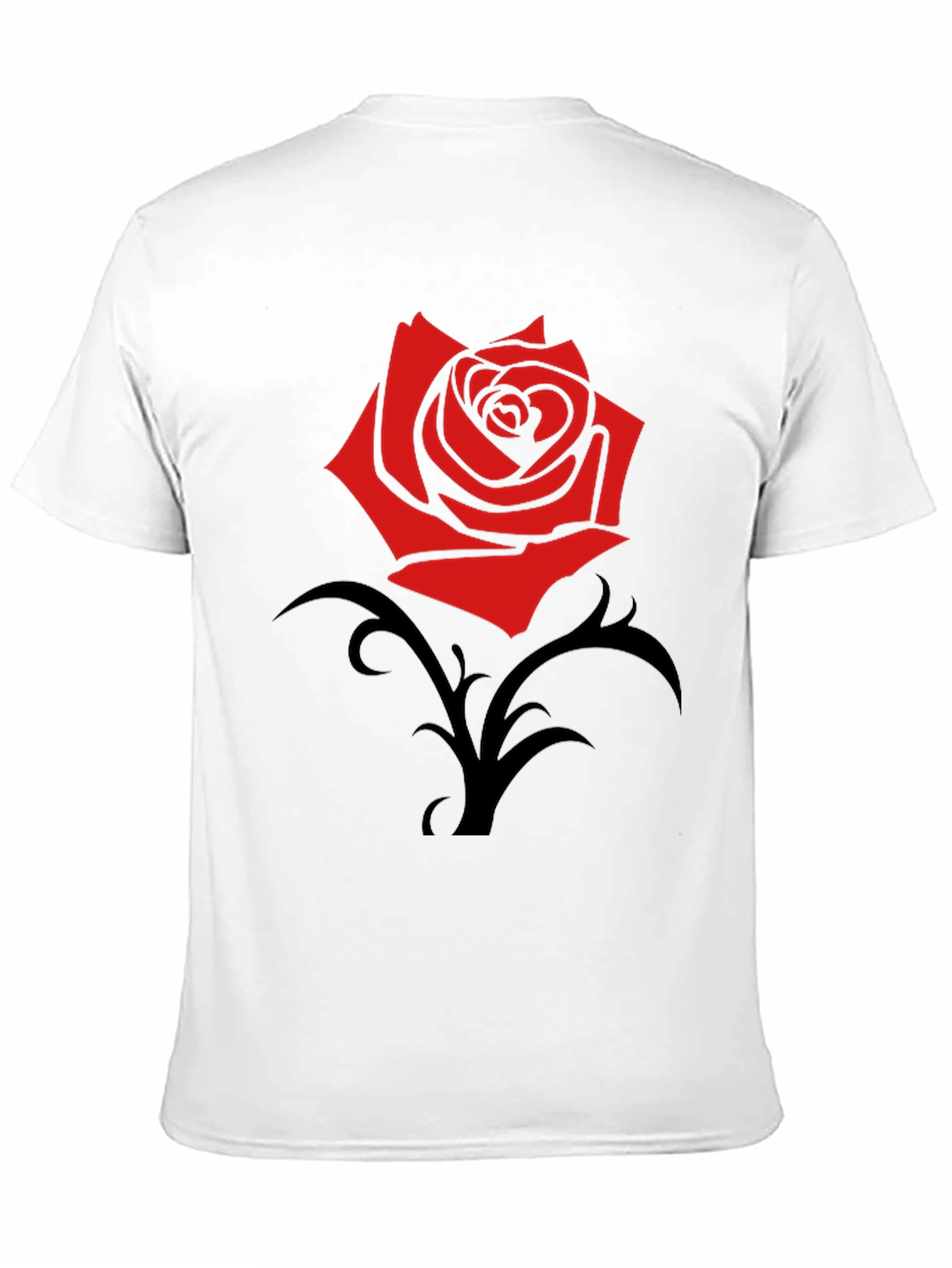 Red Rose Graphic Black T-Shirt - Trendy Casual Wear