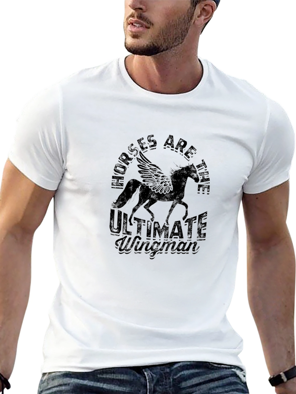 Horses Are The Ultimate Wingman Black T-Shirt