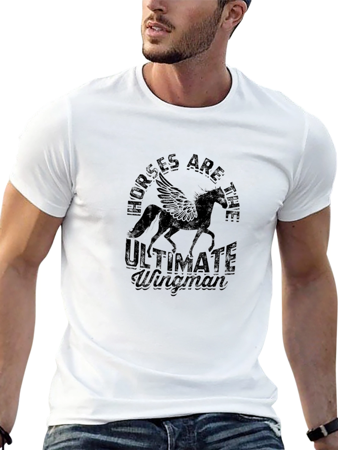 Horses Are The Ultimate Wingman Black T-Shirt
