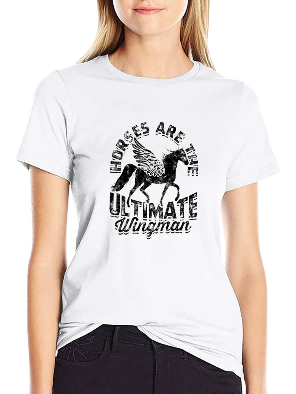 Horses Are The Ultimate Wingman Black T-Shirt