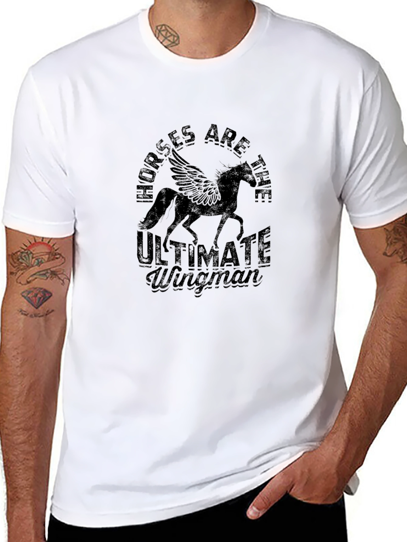 Horses Are The Ultimate Wingman Black T-Shirt