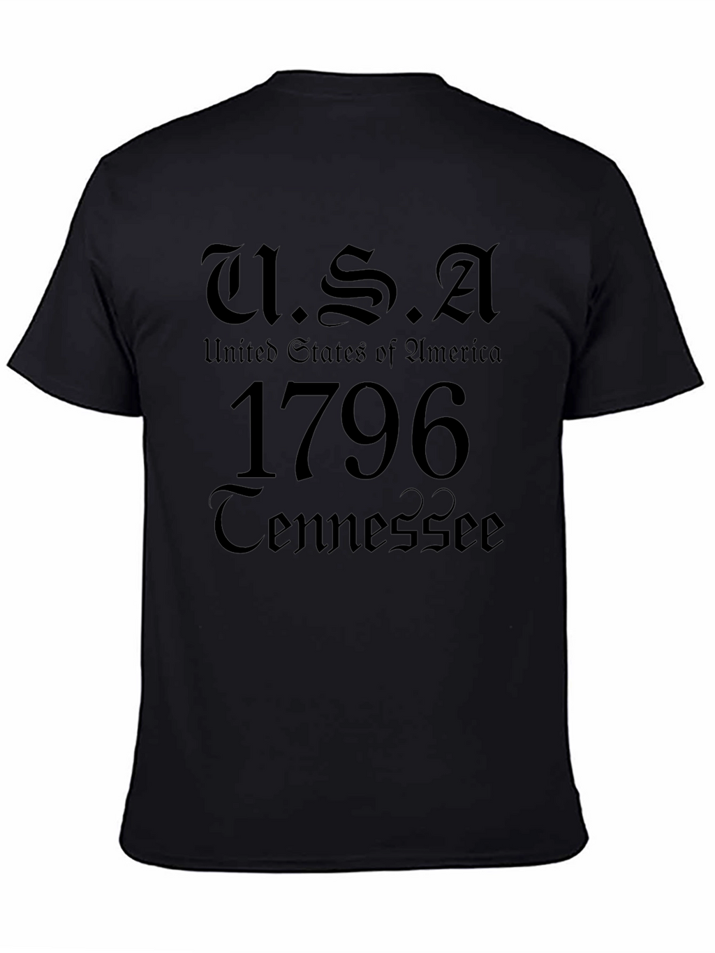 USA 1796 Tennessee Black T-Shirt