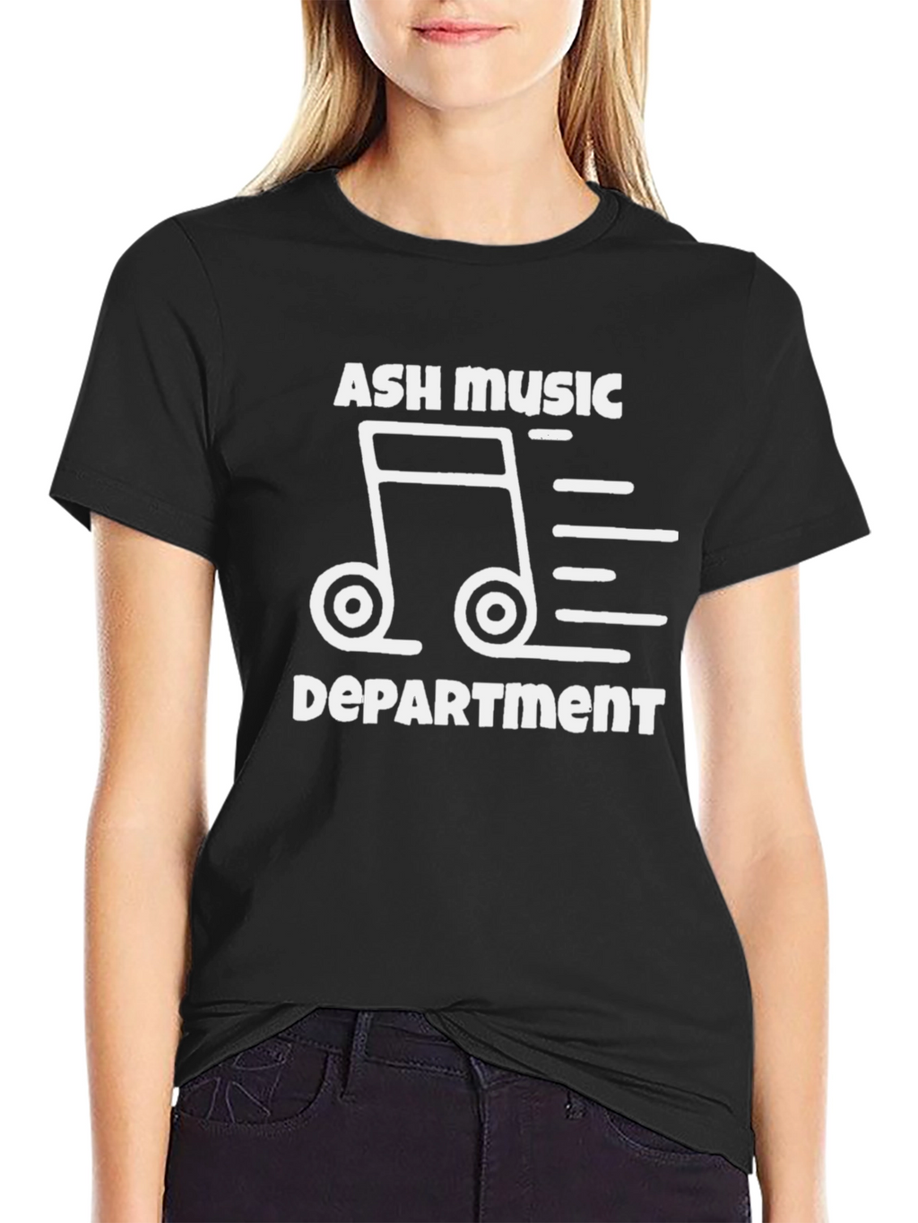 Ash Music Department Graphic Tee - Black Cotton T-Shirt