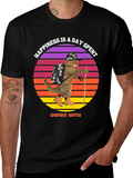 Hiking Cat T-Shirt: Happiness is a Day Spent Hiking