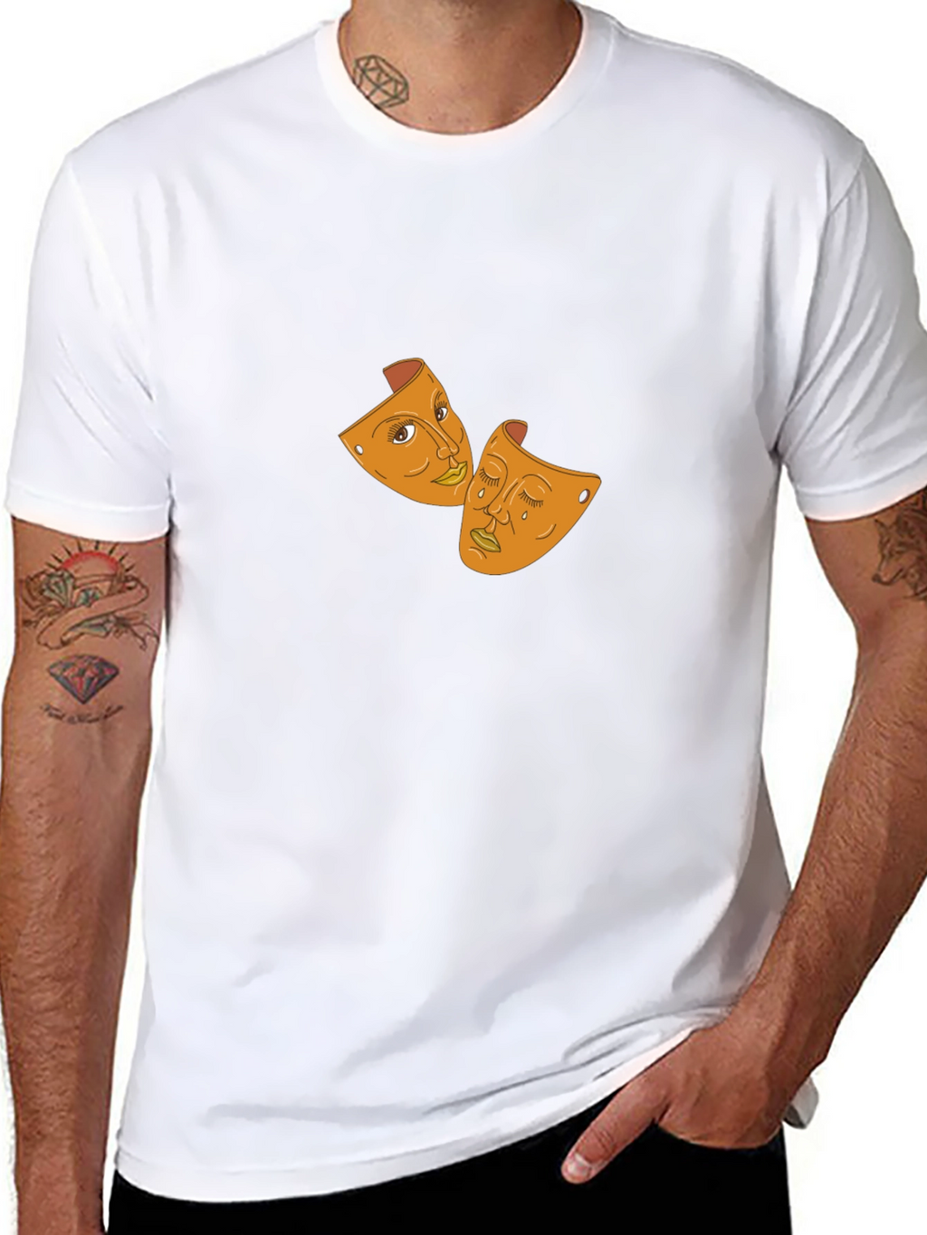 Drama Masks Graphic Black T-Shirt