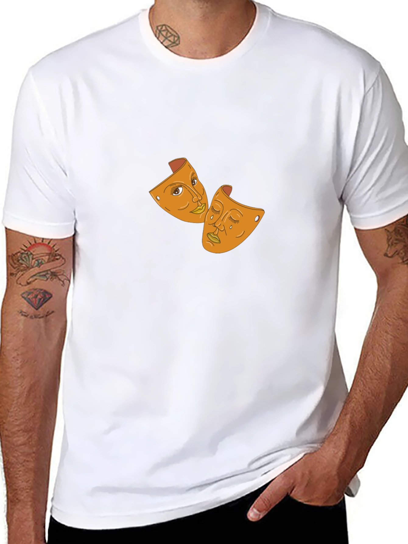 Drama Masks Graphic Black T-Shirt