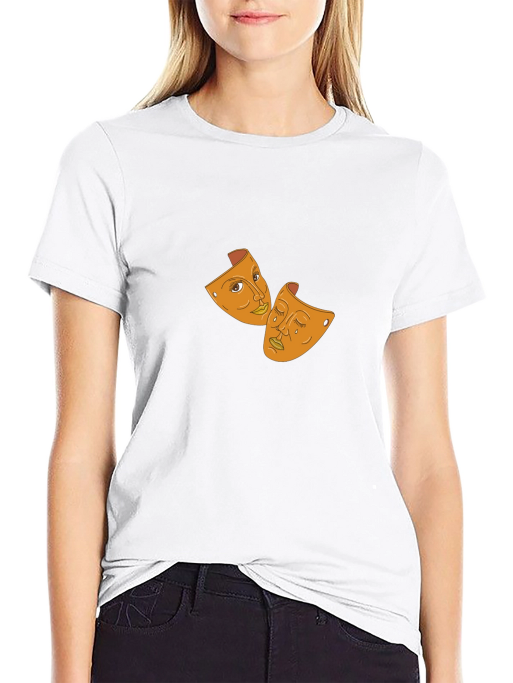 Drama Masks Graphic Black T-Shirt