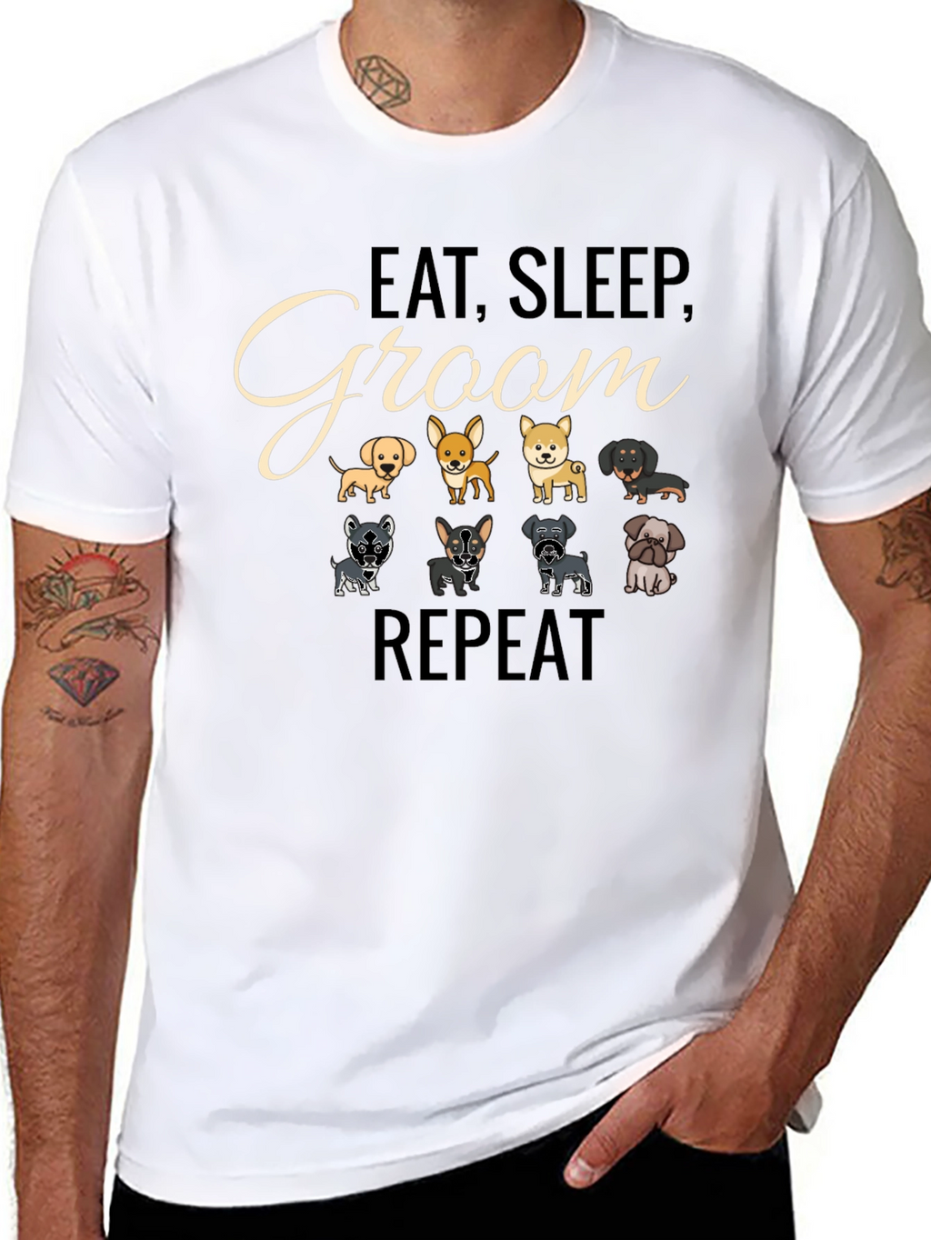 Eat Sleep Groom Repeat T-Shirt