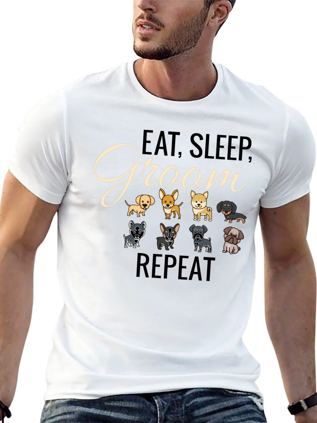 Eat Sleep Groom Repeat T-Shirt