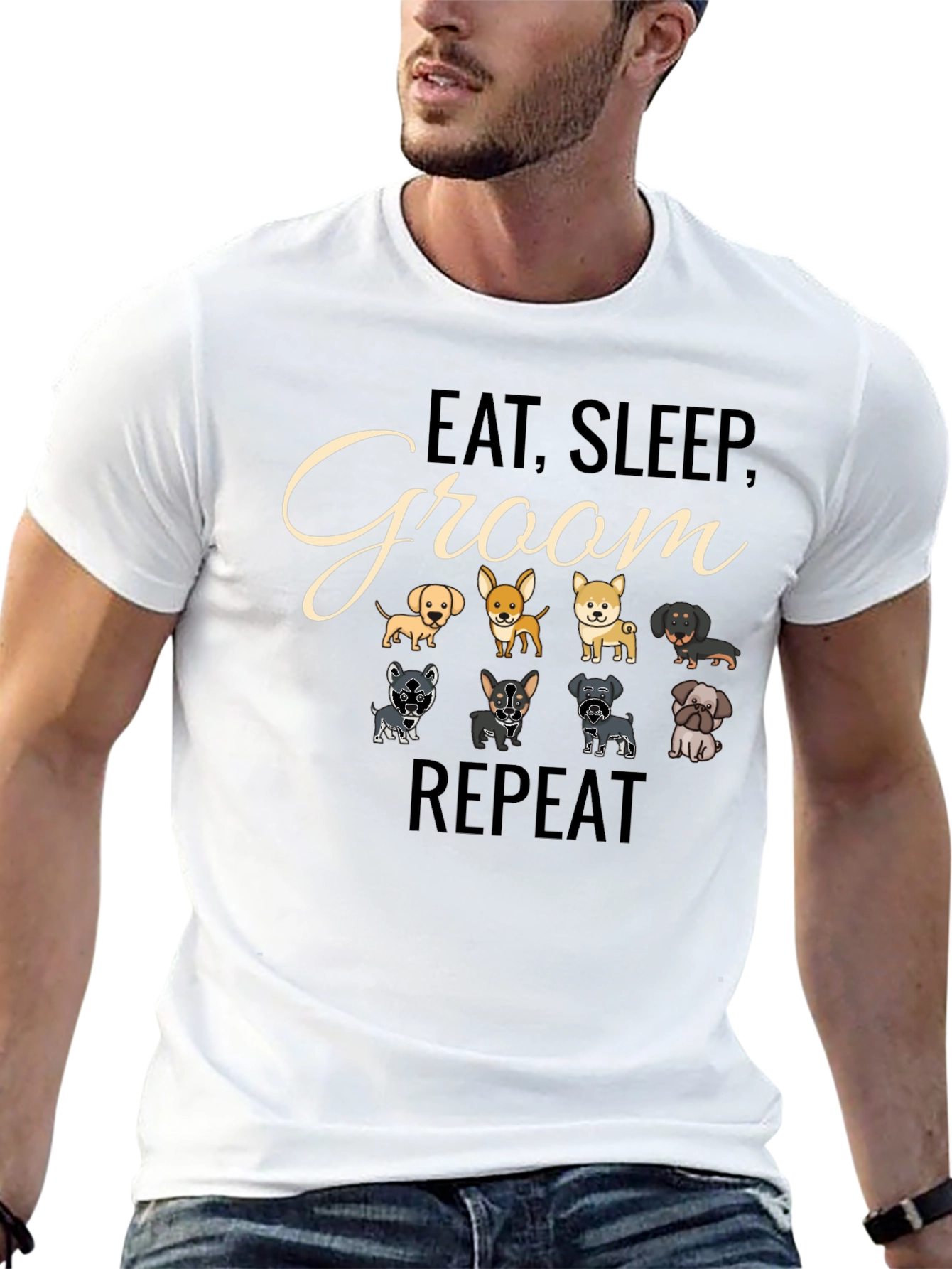 Eat Sleep Groom Repeat T-Shirt
