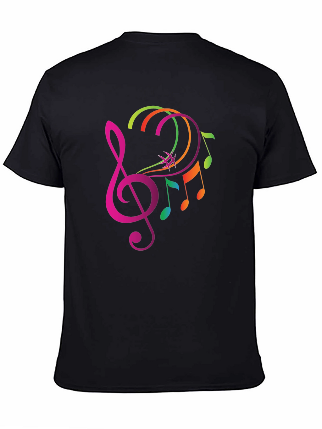 Musical Note Graphic Tee - Trendy Black T-Shirt