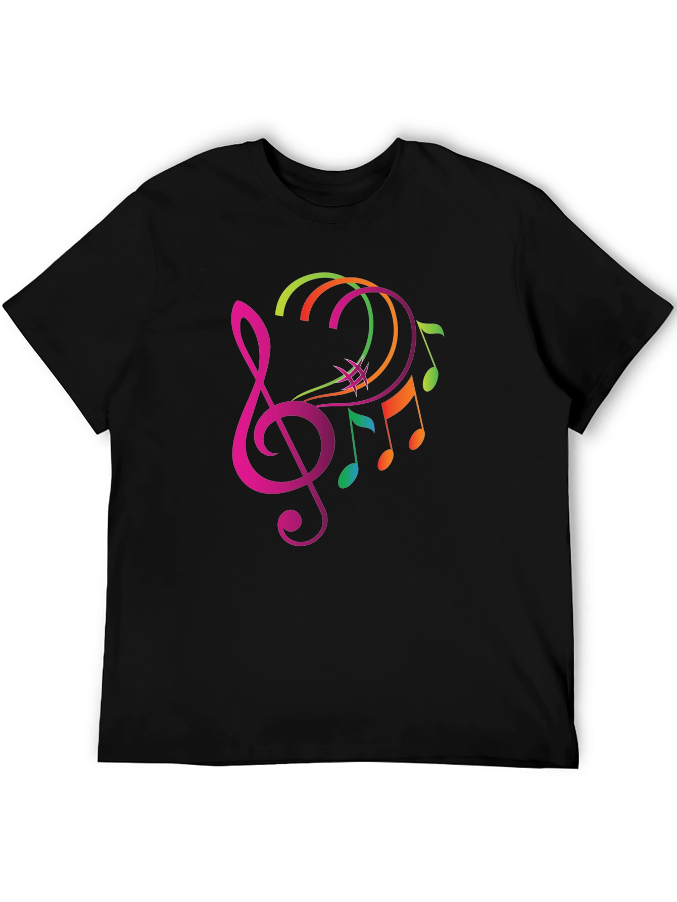 Musical Note Graphic Tee - Trendy Black T-Shirt
