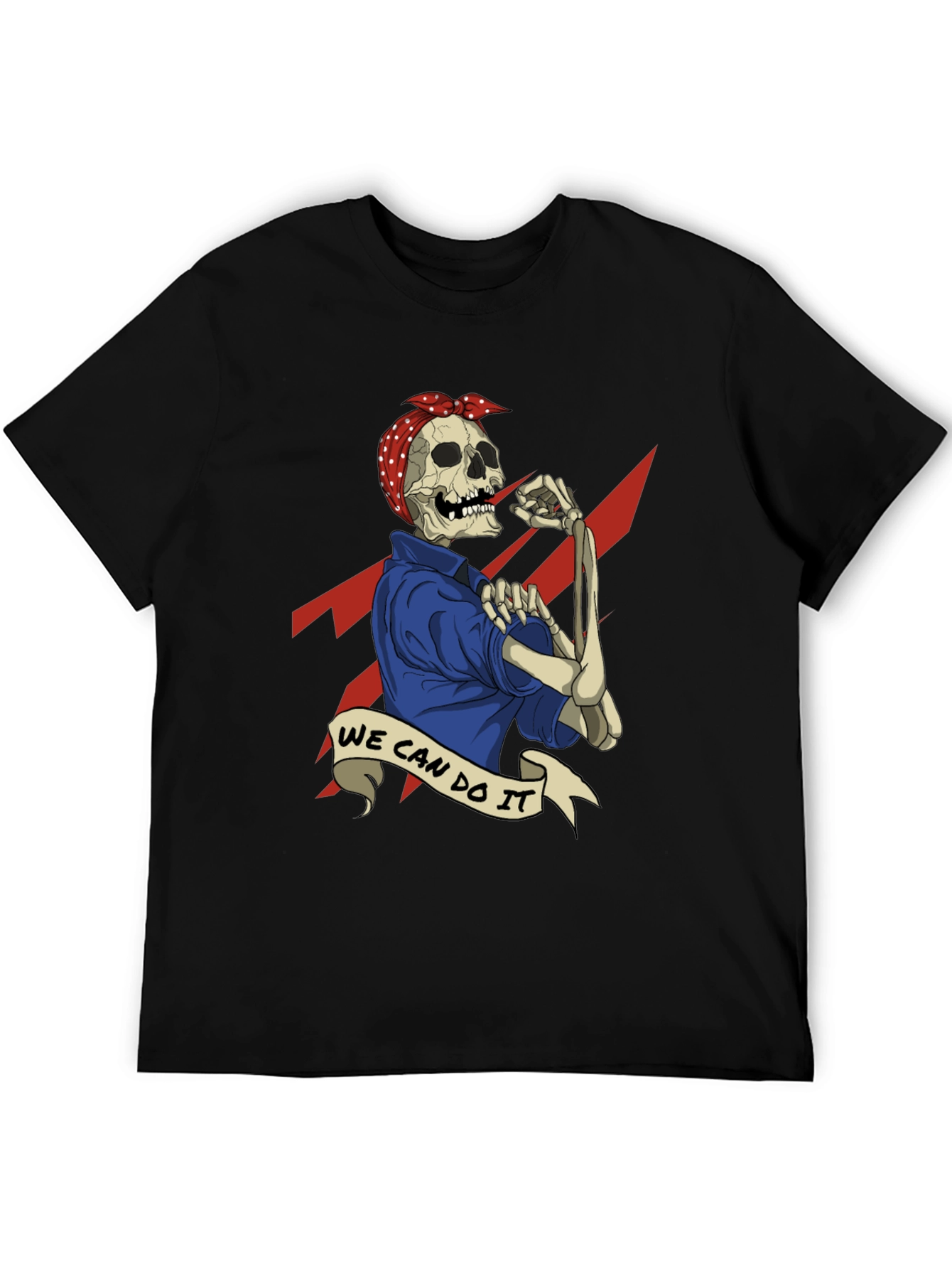 We Can Do It Skeleton Graphic Tee - Black