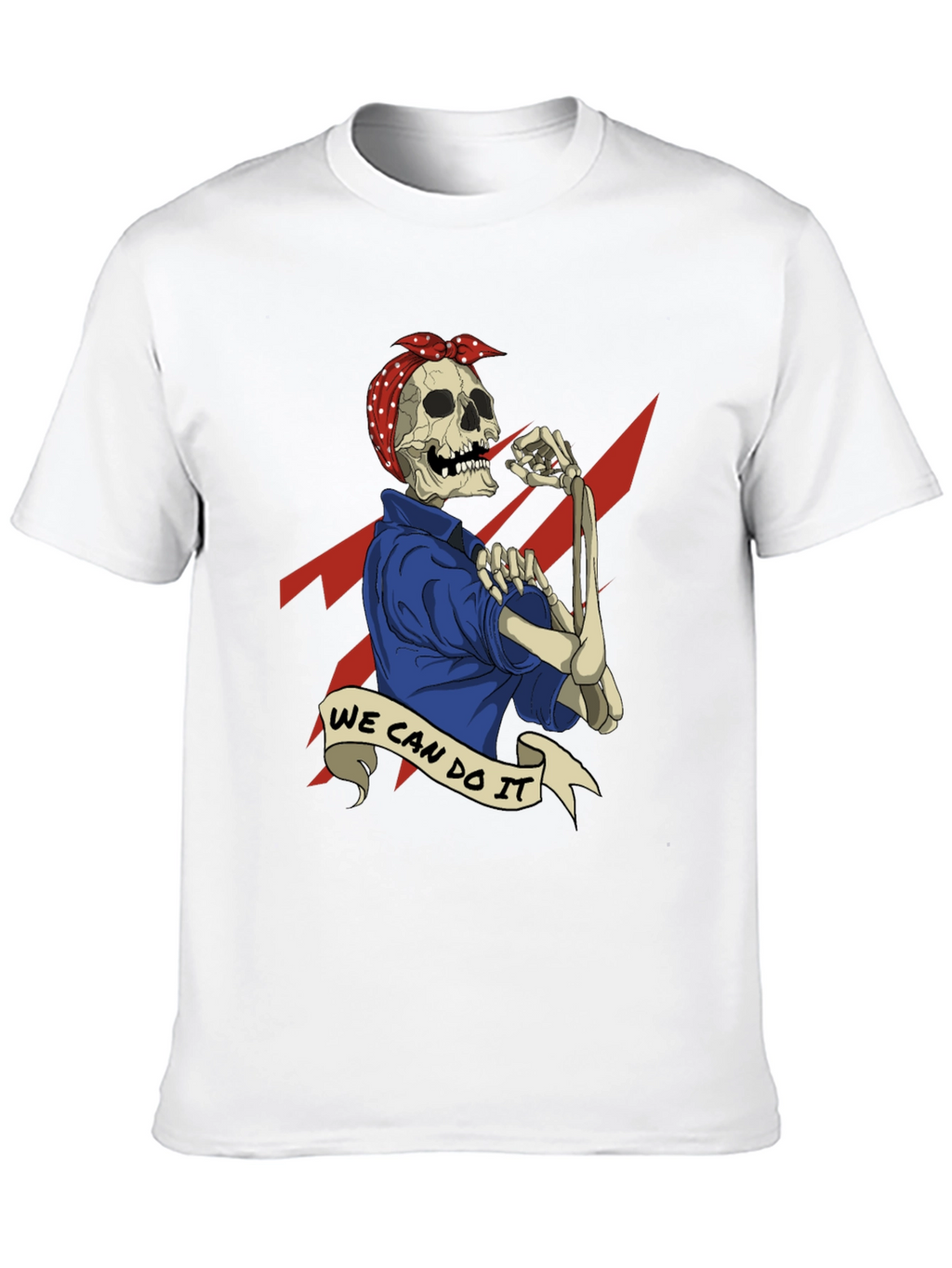 We Can Do It Skeleton Graphic Tee - Black
