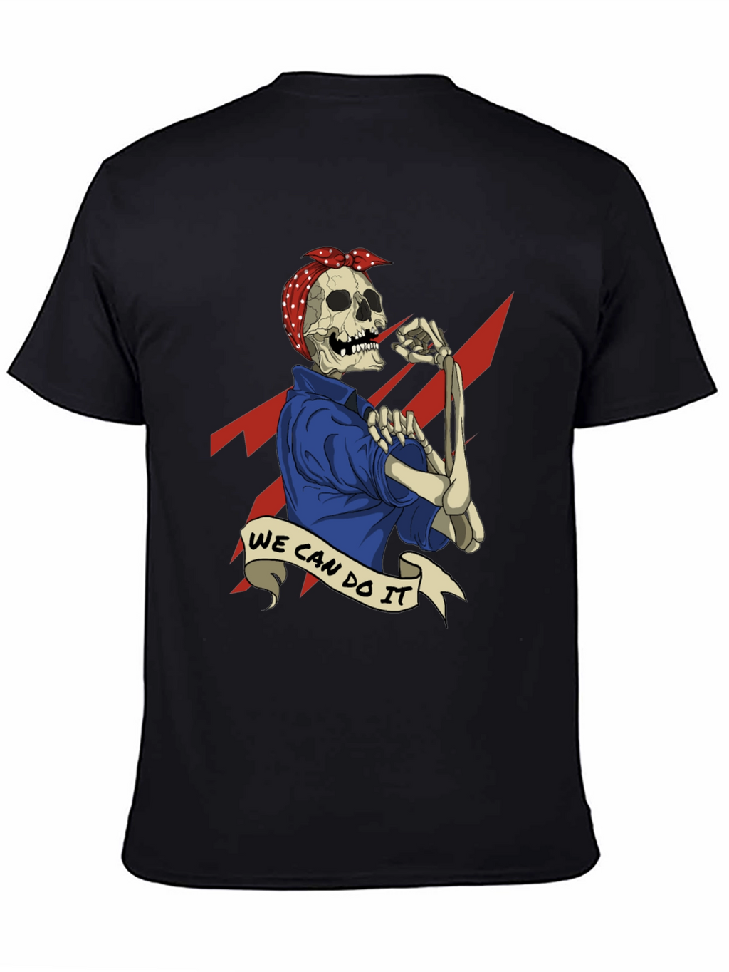 We Can Do It Skeleton Graphic Tee - Black
