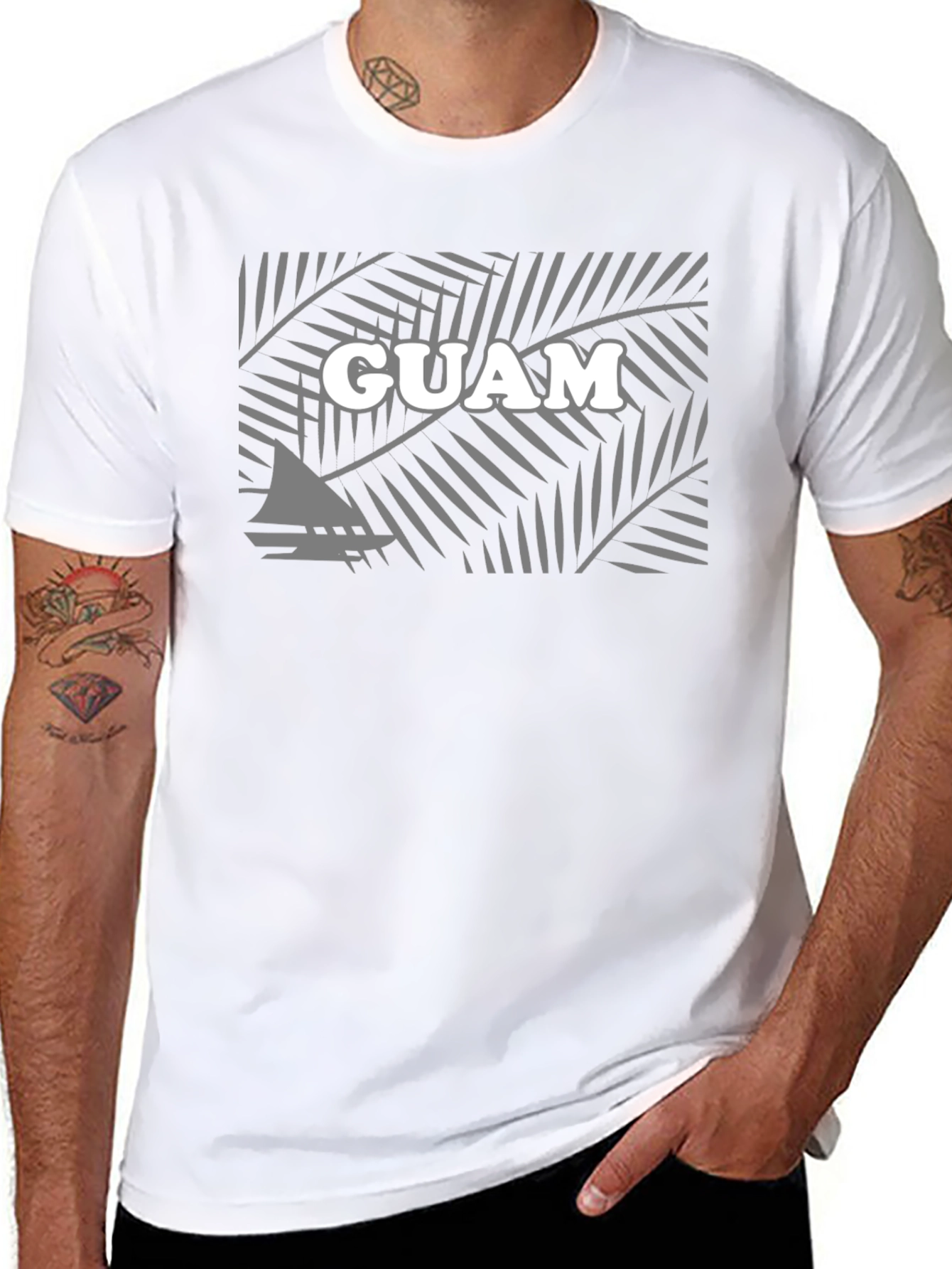 Guam Palm Tree Graphic T-Shirt - Island Vibes