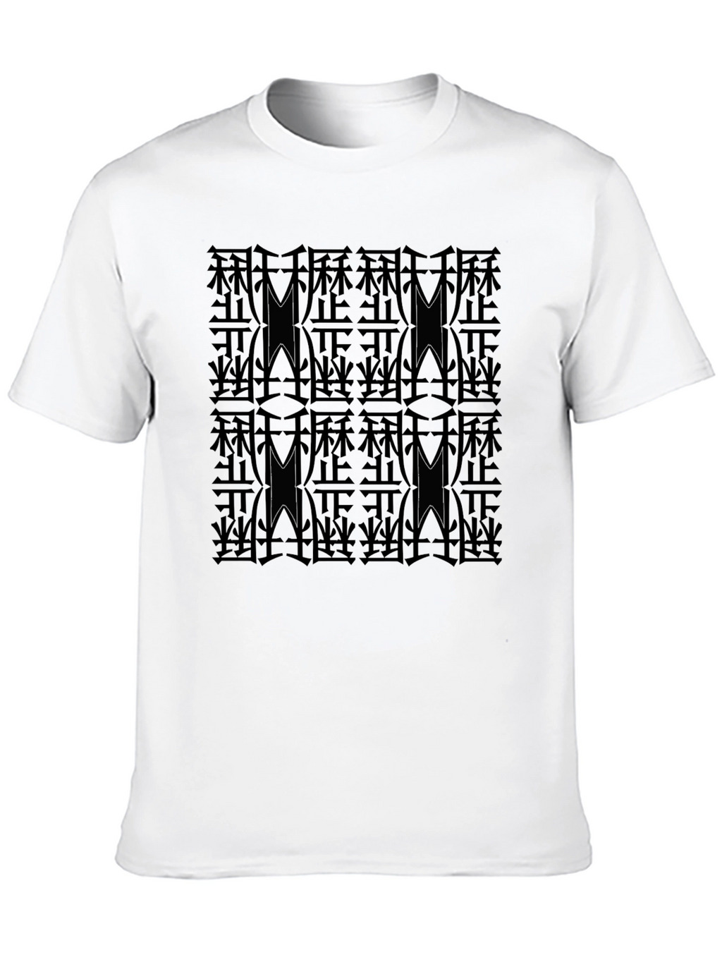 Modern Patterned Mens Black T-Shirt