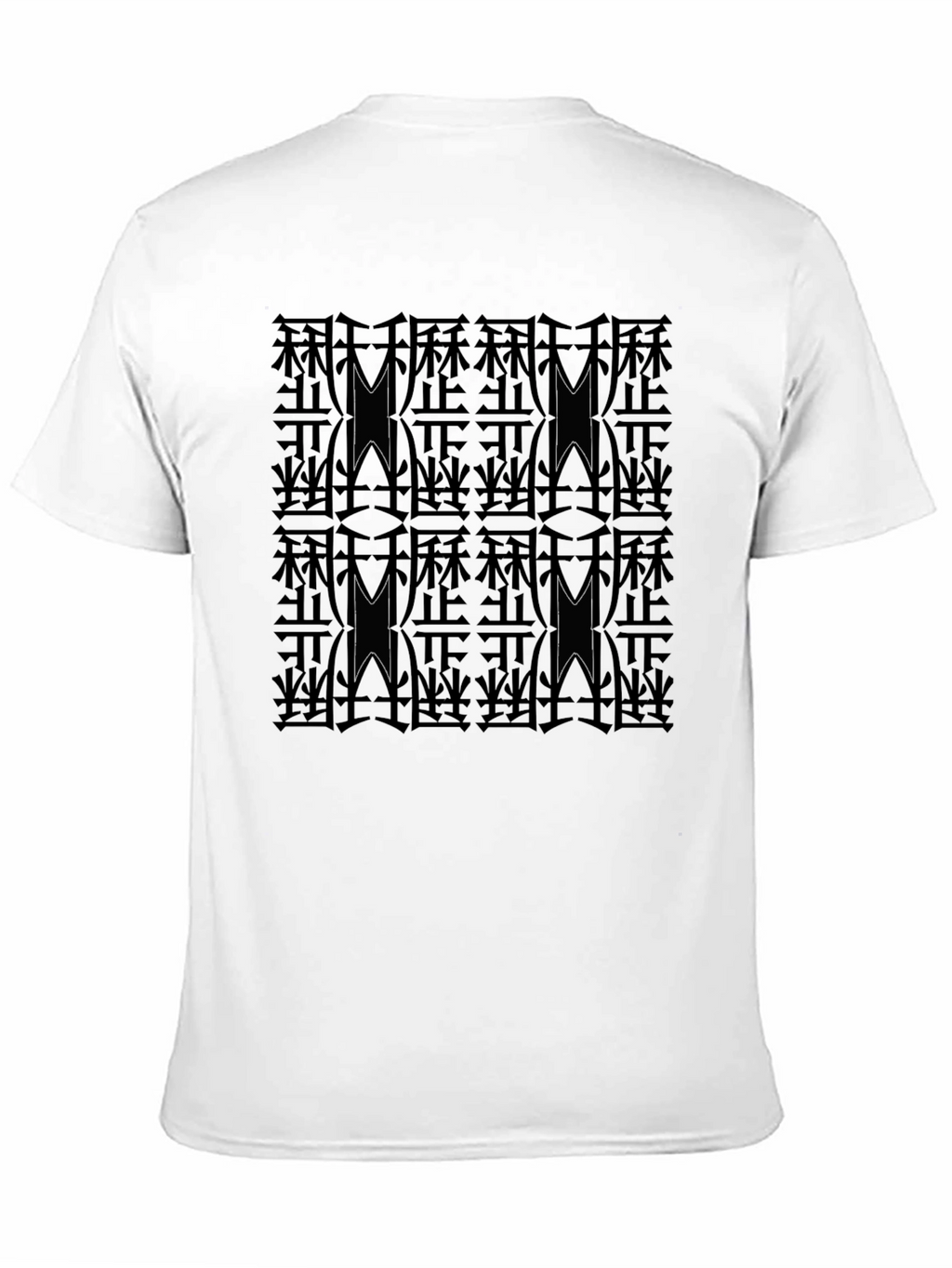 Modern Patterned Mens Black T-Shirt
