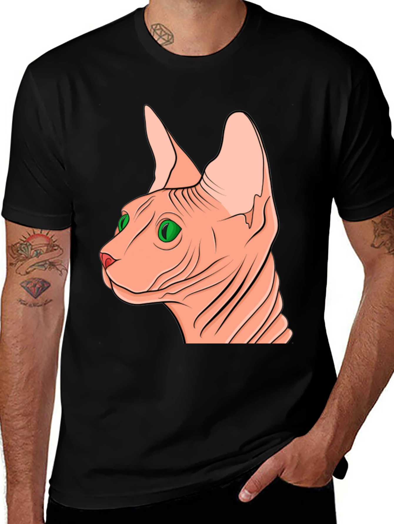 Sphynx Cat Graphic Tee - Unique Design