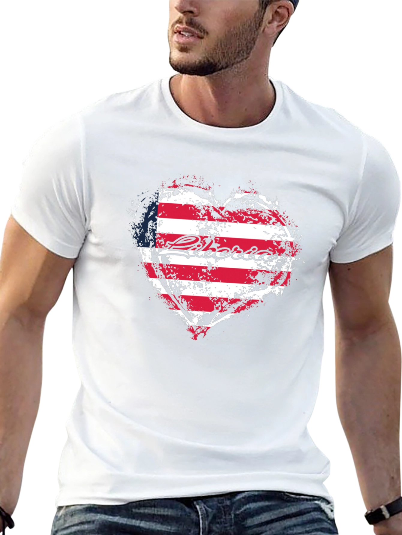 Liberia Flag Heart T-Shirt