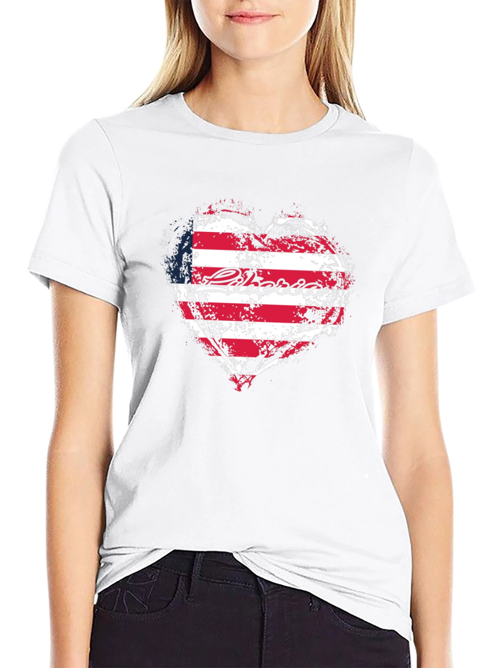 Liberia Flag Heart T-Shirt