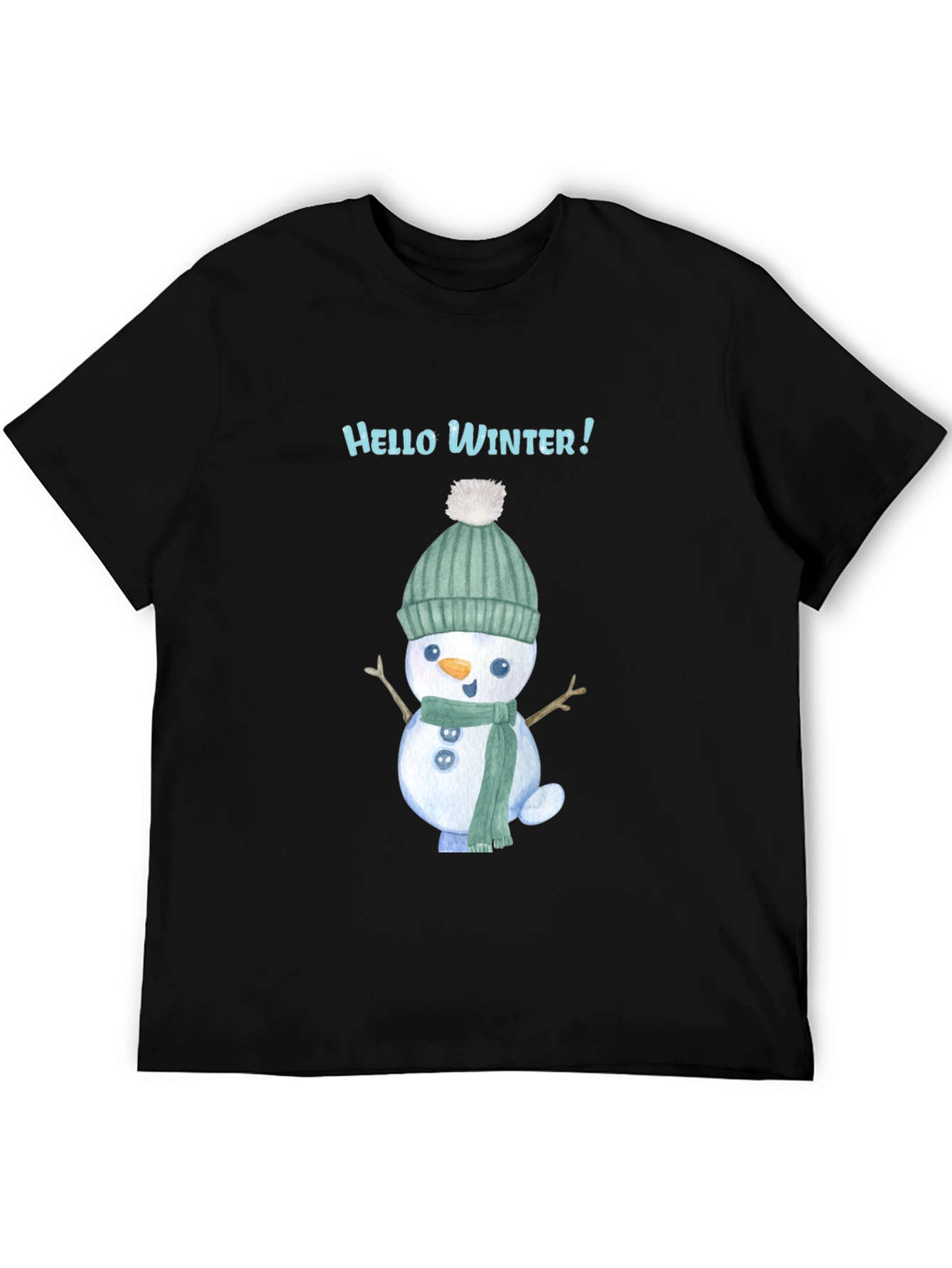 Hello Winter Snowman Tee - Festive Holiday Shirt
