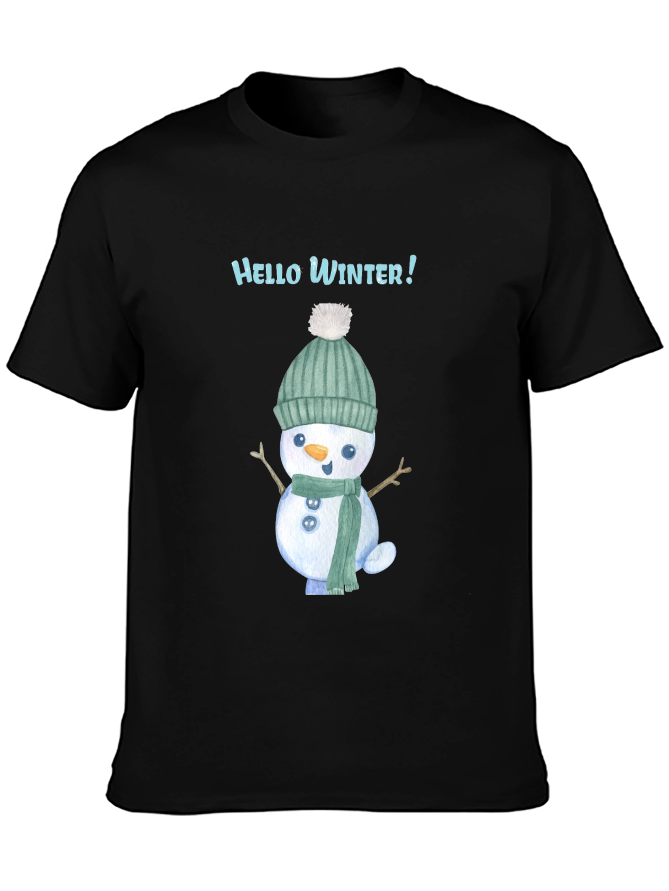 Hello Winter Snowman Tee - Festive Holiday Shirt
