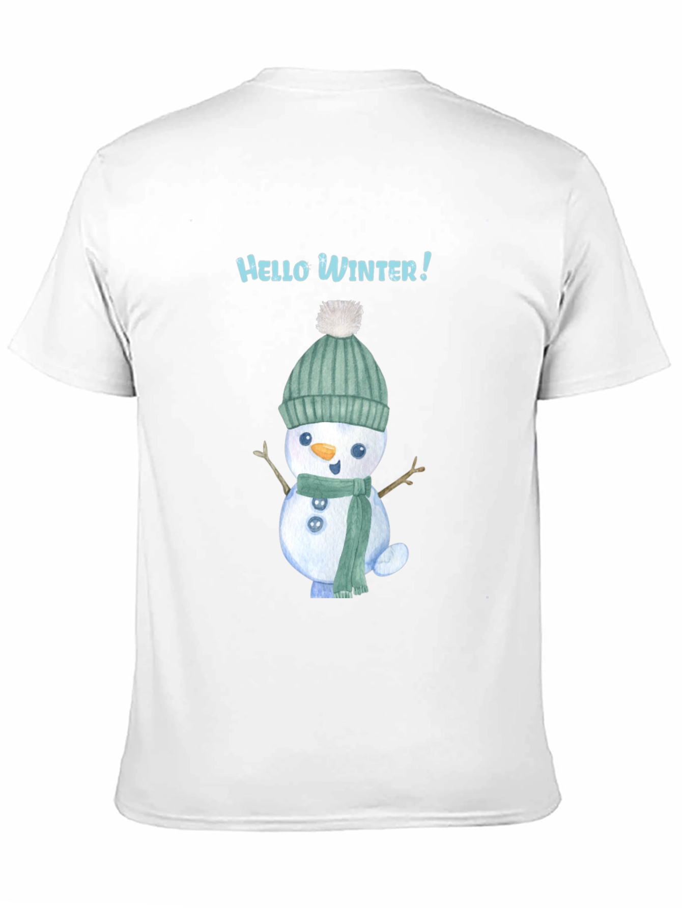 Hello Winter Snowman Tee - Festive Holiday Shirt