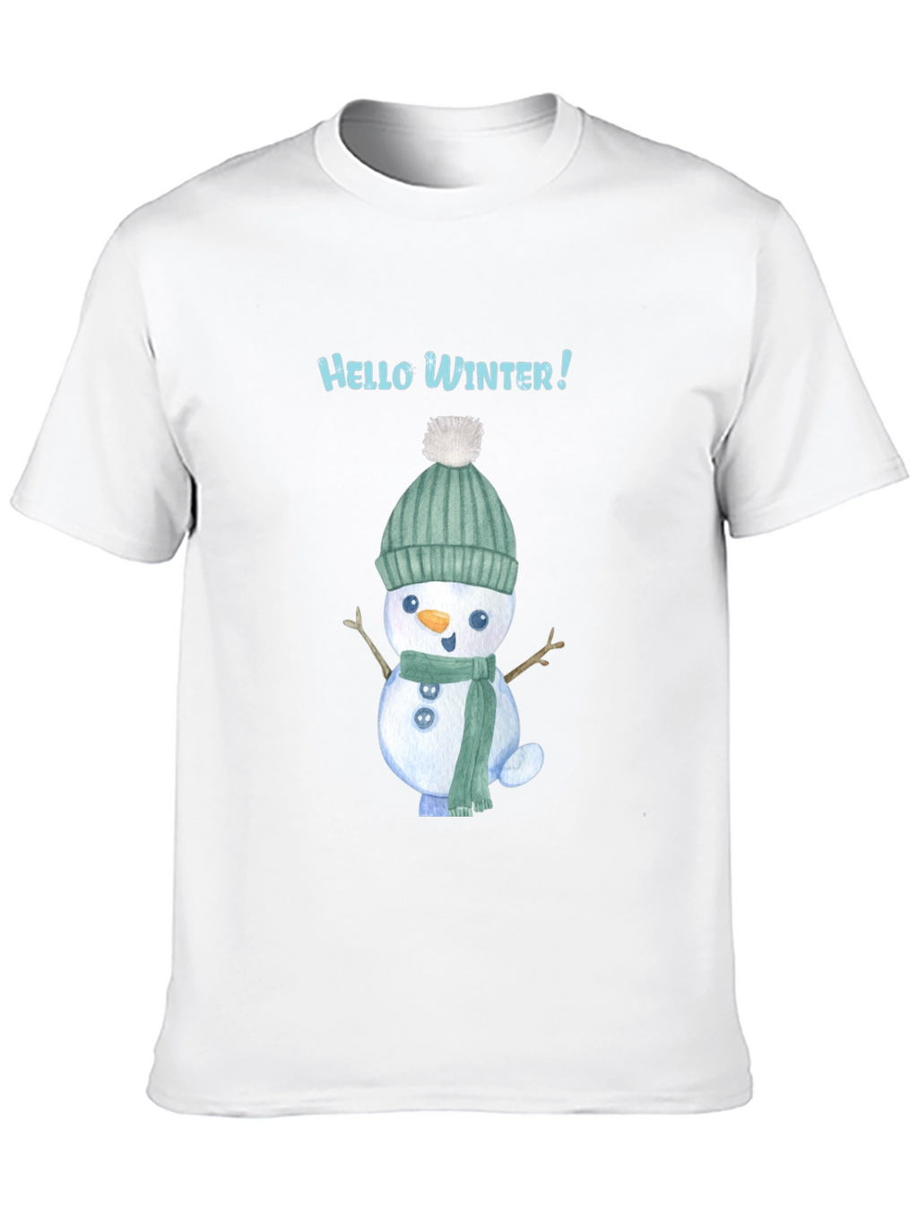 Hello Winter Snowman Tee - Festive Holiday Shirt