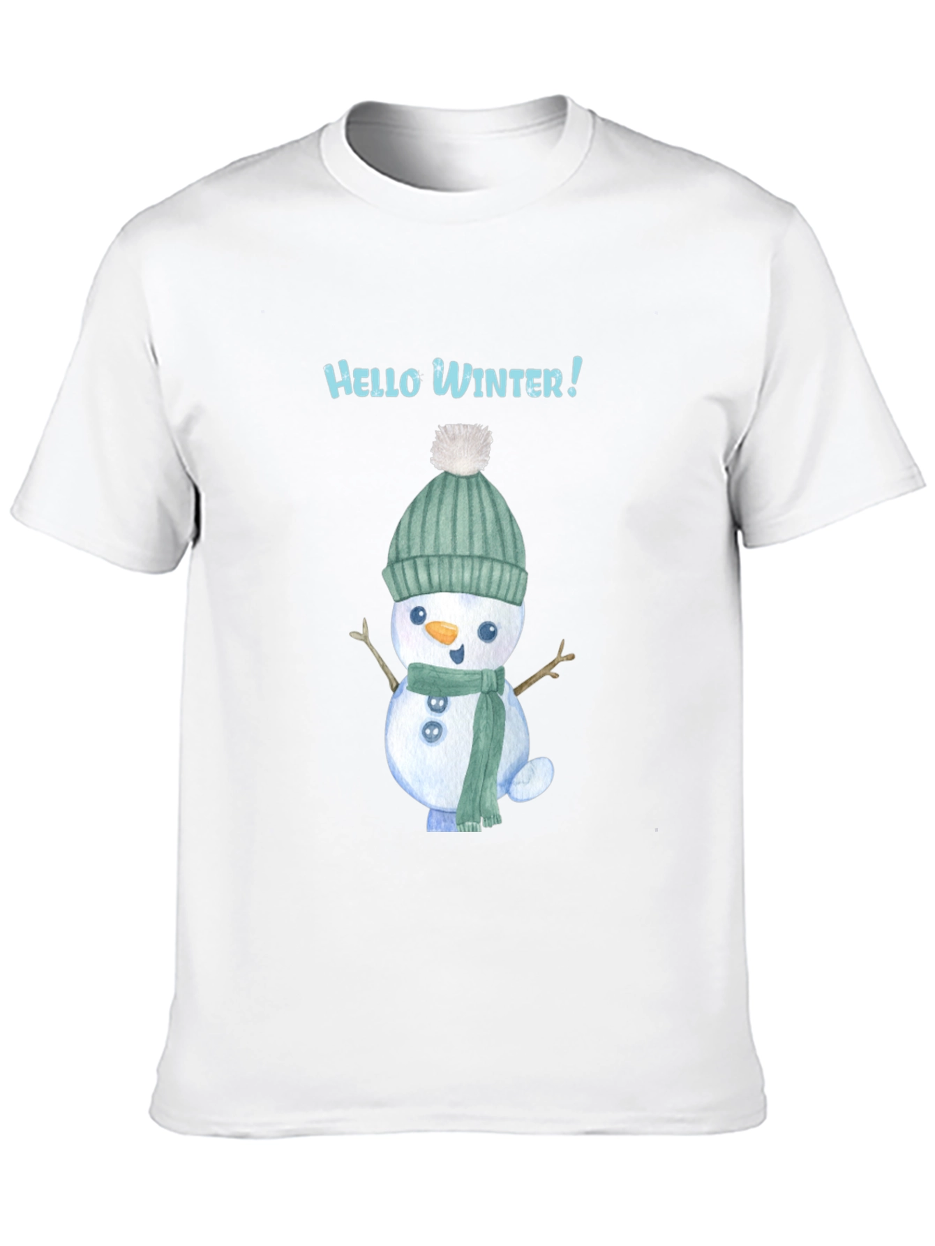 Hello Winter Snowman Tee - Festive Holiday Shirt