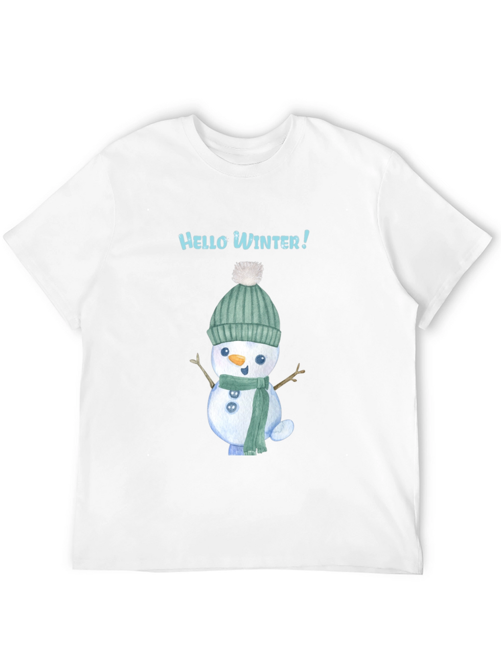 Hello Winter Snowman Tee - Festive Holiday Shirt