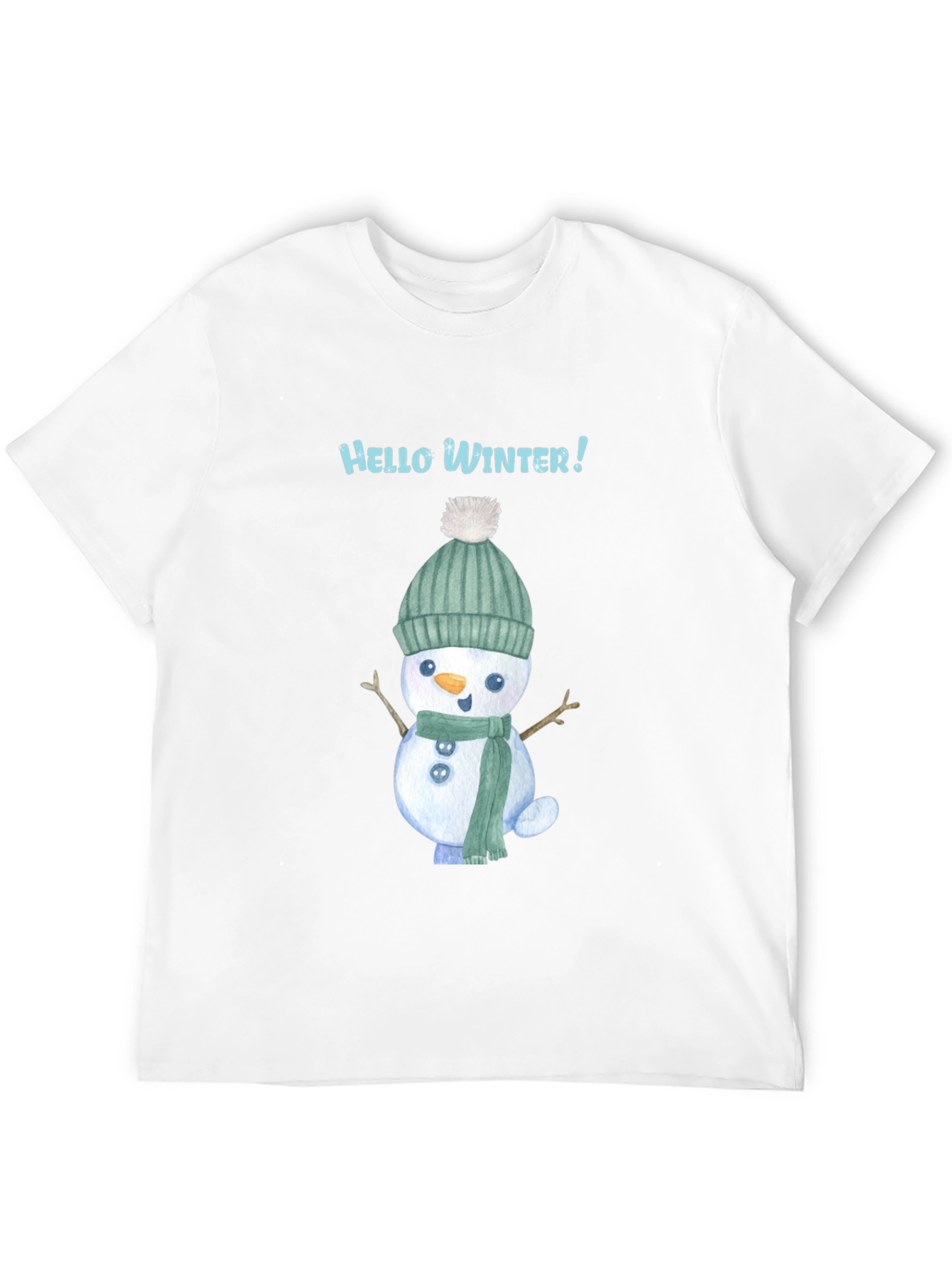 Hello Winter Snowman Tee - Festive Holiday Shirt