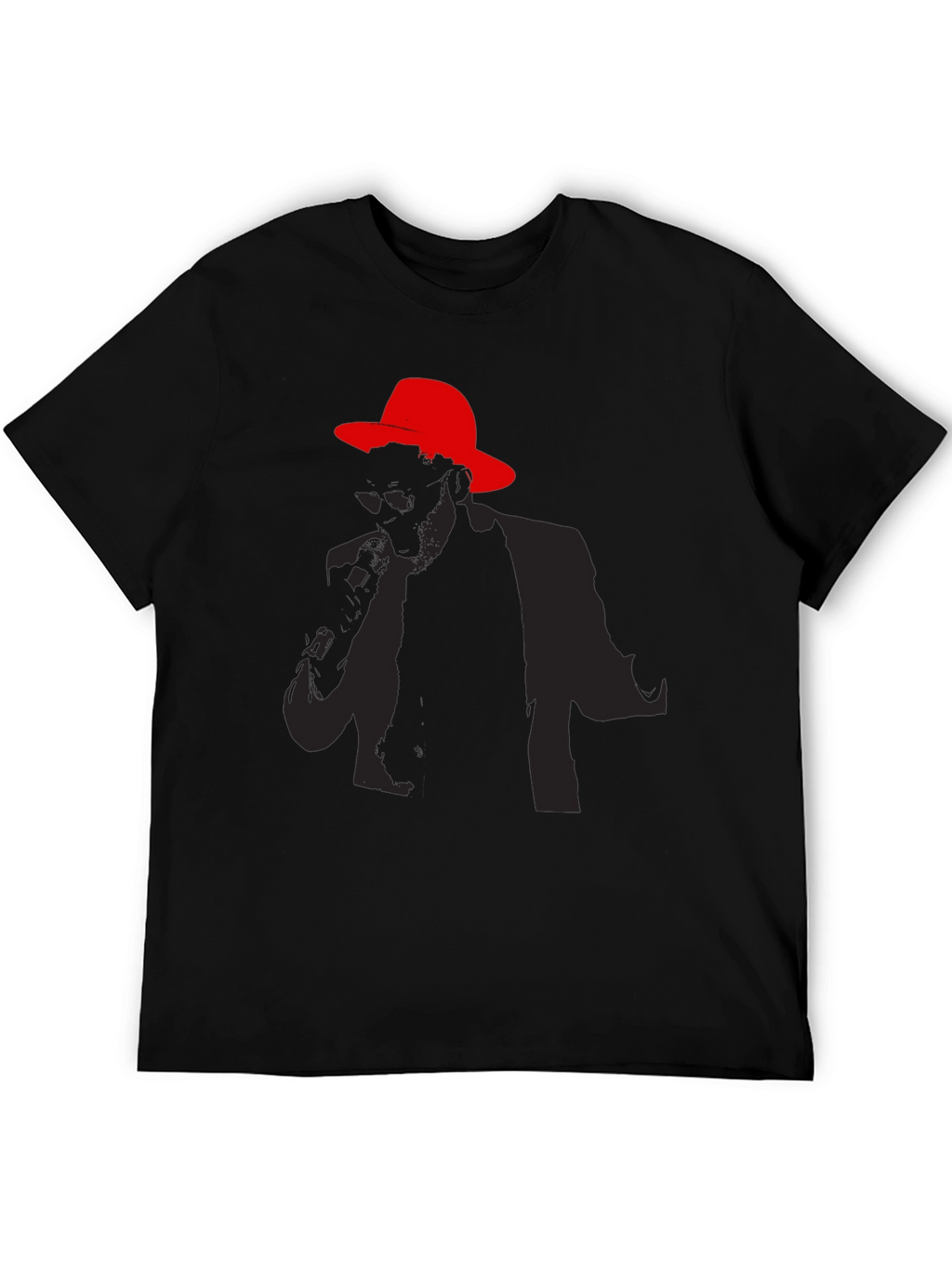 Stylish Silhouette Graphic Tee - Black