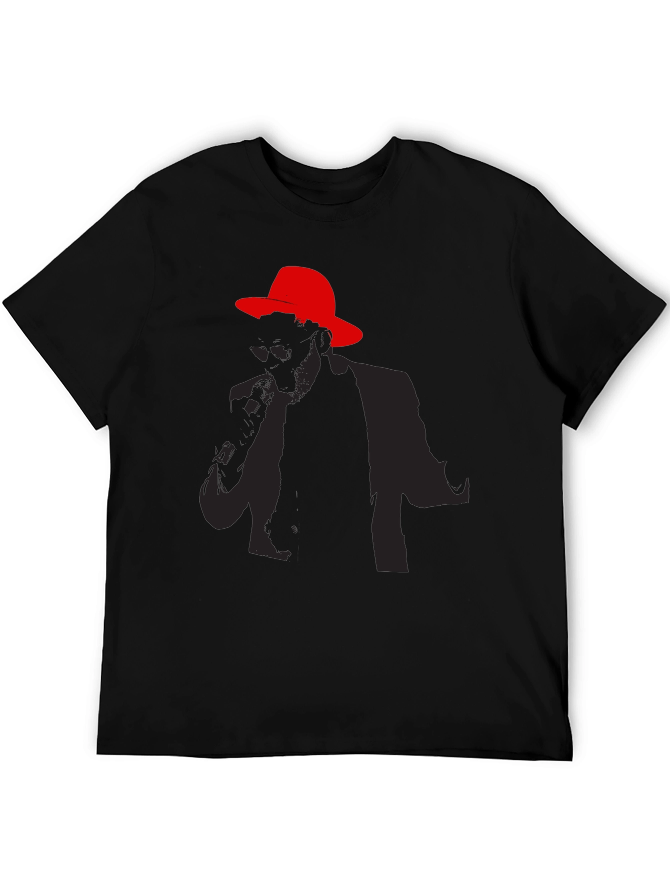 Stylish Silhouette Graphic Tee - Black