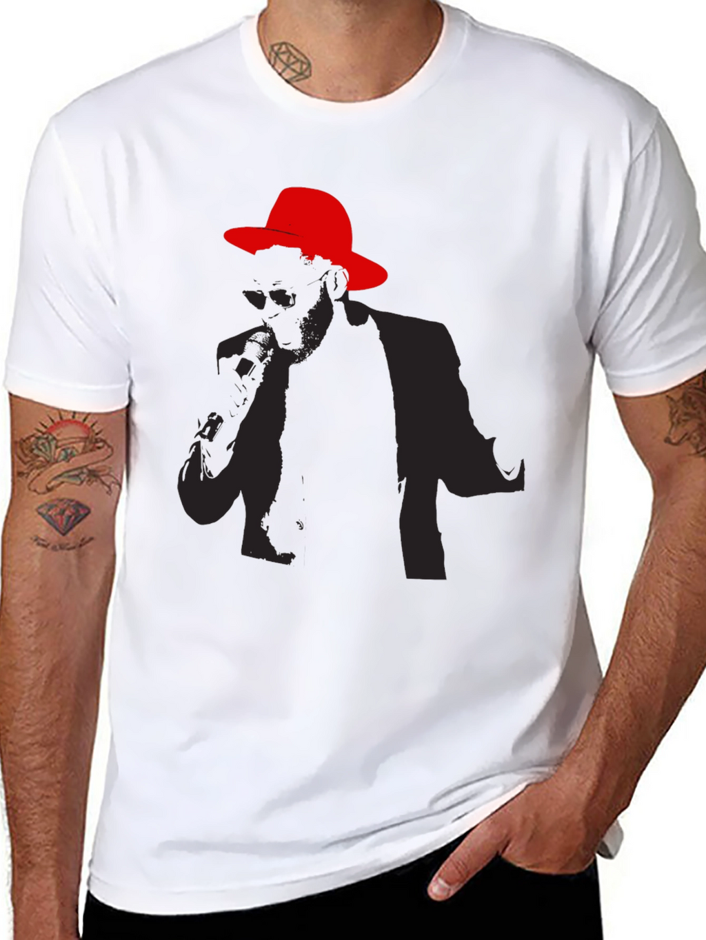 Stylish Silhouette Graphic Tee - Black